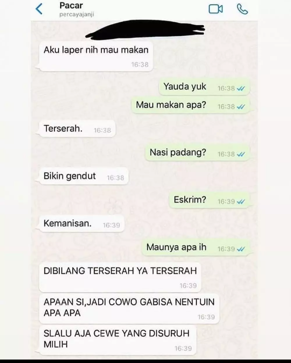 chat lucu susahnya jadi cowok © 2020 instagram.com chat lucu susahnya jadi cowok © 2020 instagram.com