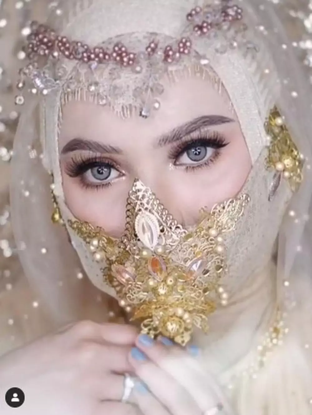 gaya pengantin pakai masker instagram