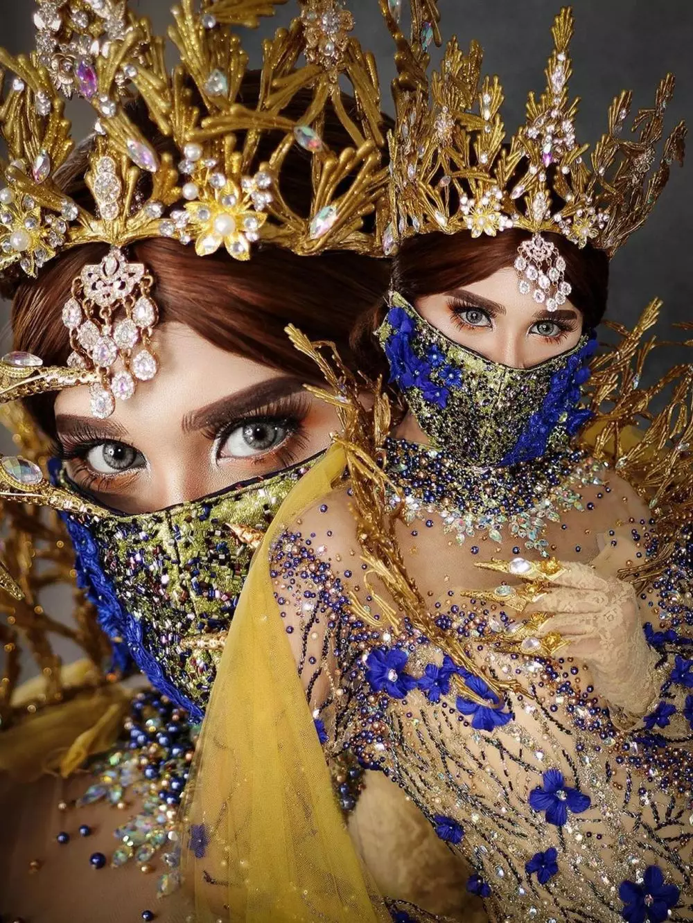 gaya pengantin pakai masker instagram