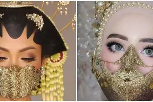 8 Inspirasi gaya pengantin pakai masker di tengah corona