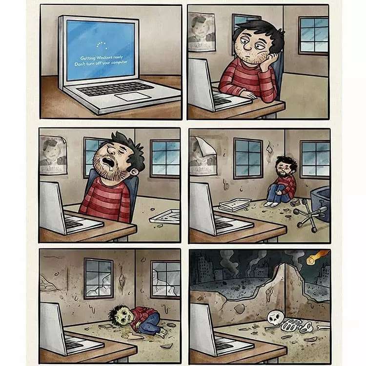 Ilustrasi ini sindir kamu yang kecanduan gadget Instagram/@salihgonenli