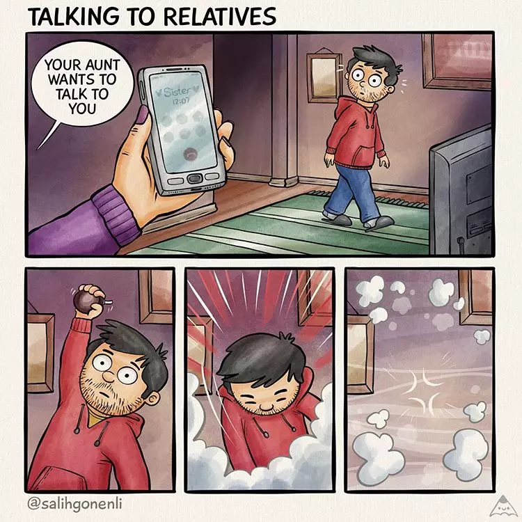 Ilustrasi ini sindir kamu yang kecanduan gadget Instagram/@salihgonenli