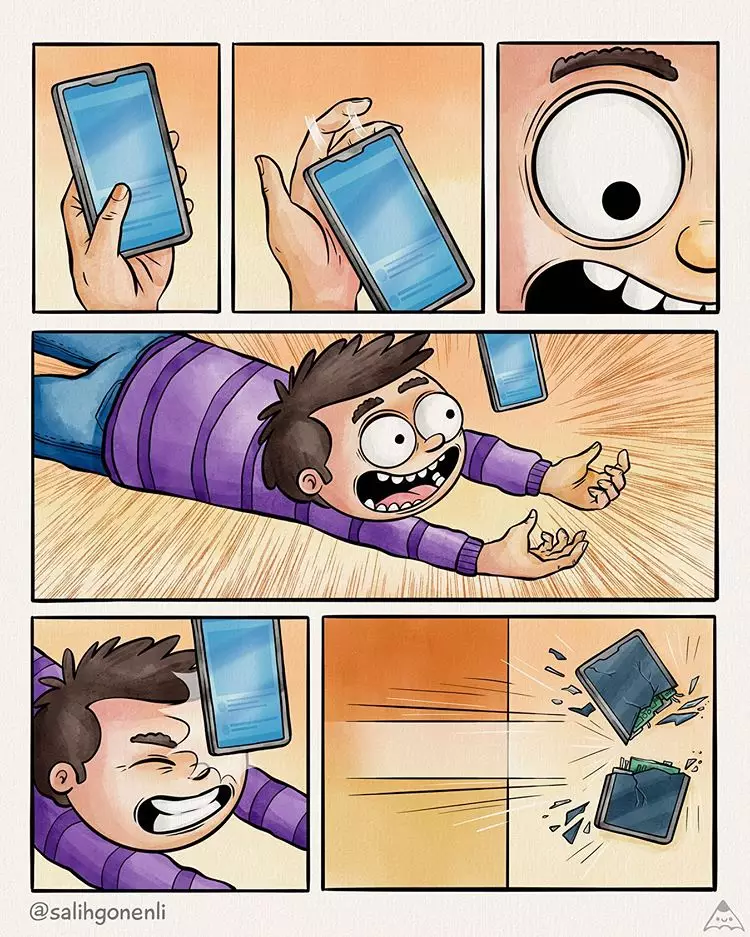 Ilustrasi ini sindir kamu yang kecanduan gadget Instagram/@salihgonenli