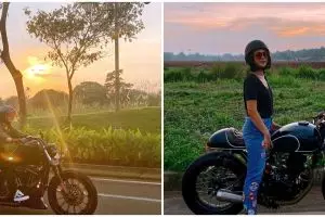 7 Potret Selvi Kitty saat naik motor gede, gayanya keren