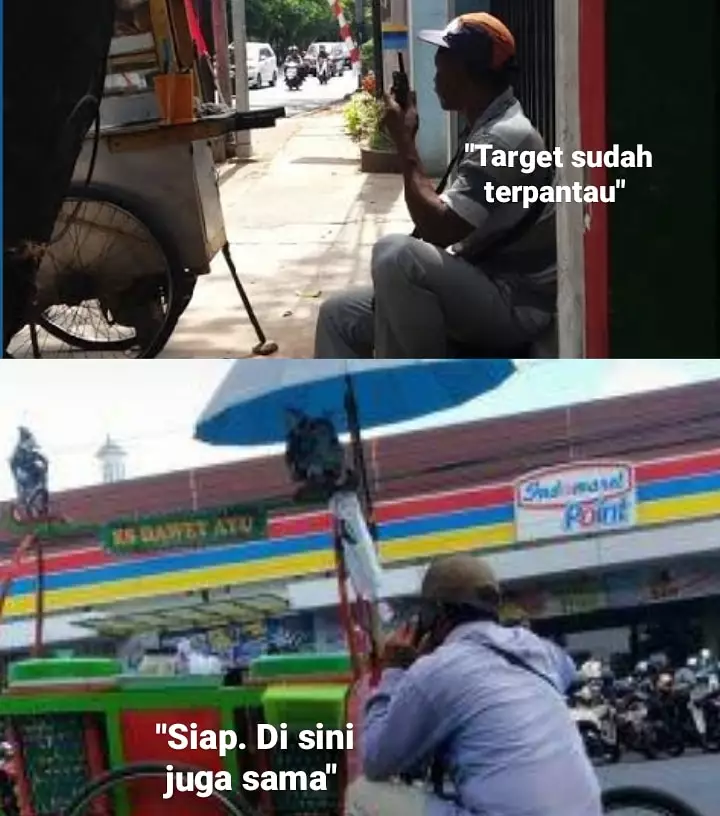 Meme obrolan pedagang keliling Berbagai sumber