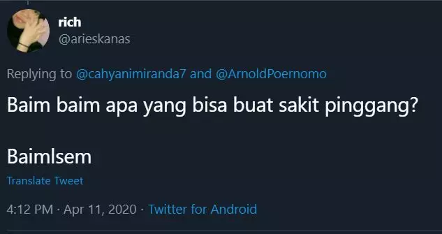 plesetan nama baim wong © 2020 brilio.net