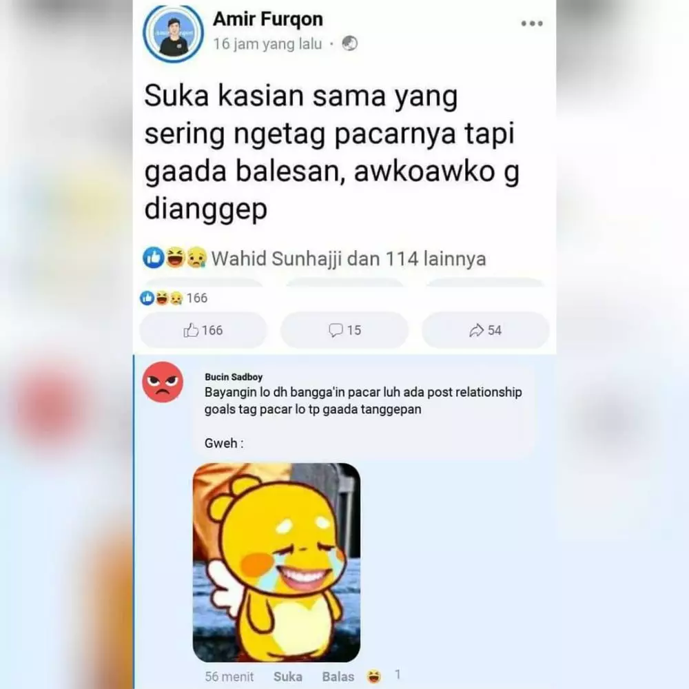 status FB ngasih tantangan bikin kesal © 2020 instagram.com