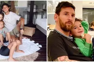  Momen seru 8 pesepak bola momong anak kala pandemi corona