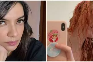 Tak bisa ke salon, 5 seleb ini mewarnai rambut sendiri di rumah