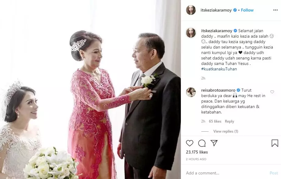 ayahanda kezia karamoy dan angel karamoy meninggal dunia instagram