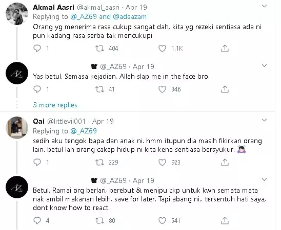 Ayah dan anak ini tolak bantuan yang berlebihan Twitter/@_AZ69