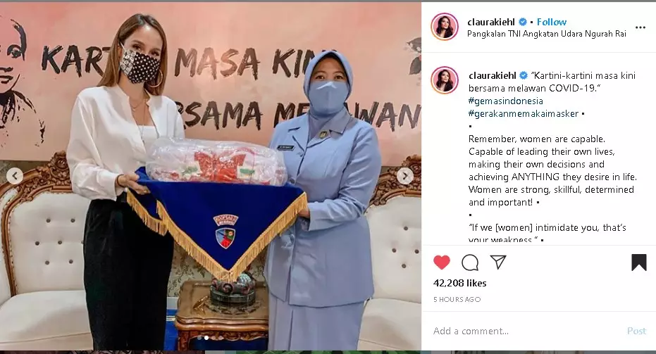 Cinta Laura rayakan Hari Kartini Instagram/@claurakiehl Cinta Laura rayakan Hari Kartini Instagram/@claurakiehl