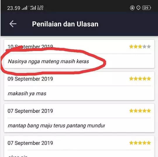 penilaian makanan ojek online © 2020 brilio.net