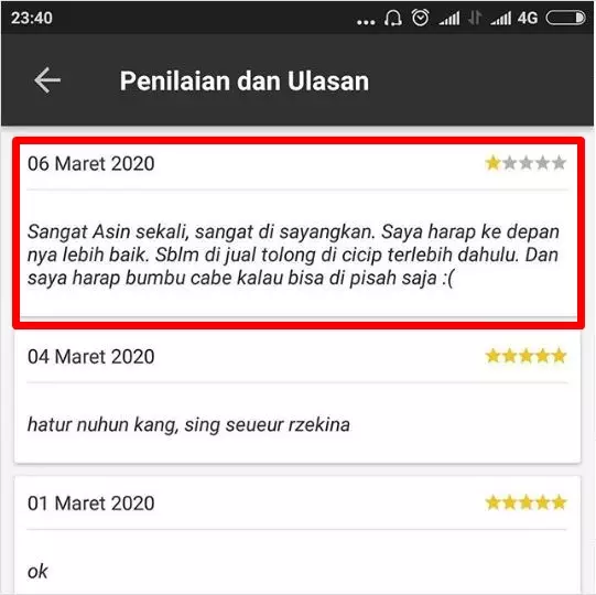 penilaian makanan ojek online © 2020 brilio.net