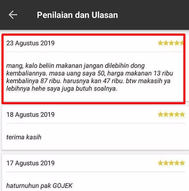 penilaian makanan ojek online © 2020 brilio.net