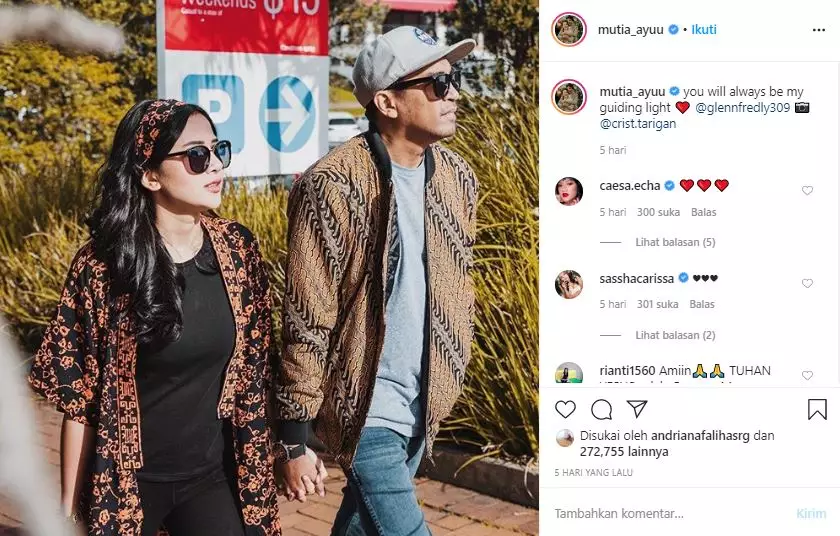 Ungkapan rindu Mutia Ayu Instagram