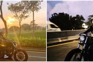 Biasa tampil feminin, ini 5 gaya seleb dangdut naik moge