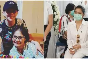 6 Potret haru Angel Karamoy dampingi jenazah ayah hingga pemakaman