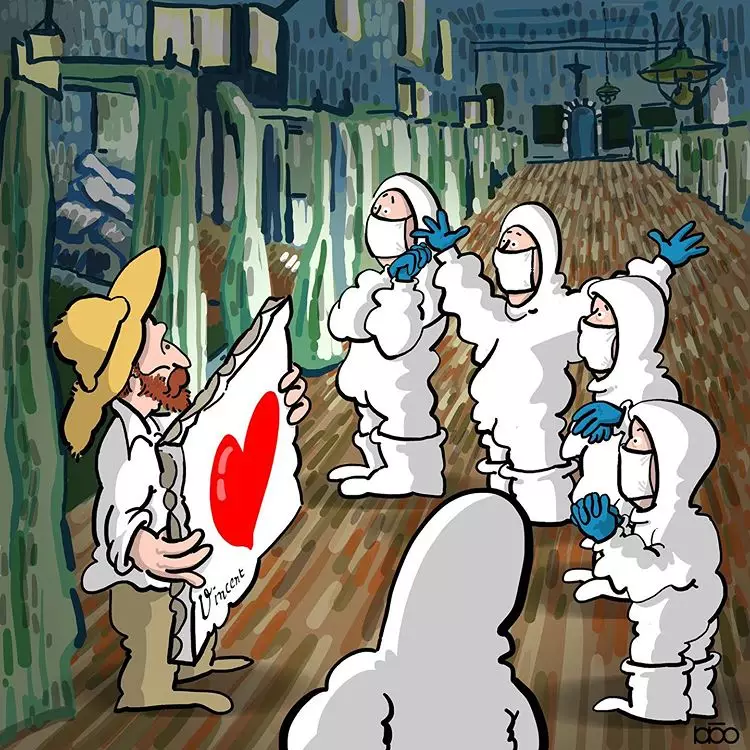 Ilustrasi keren jika Van Gogh hidup di masa kini Instagram/@alirezakarimimoghadam Ilustrasi keren jika Van Gogh hidup di masa kini Instagram/@alirezakarimimoghadam