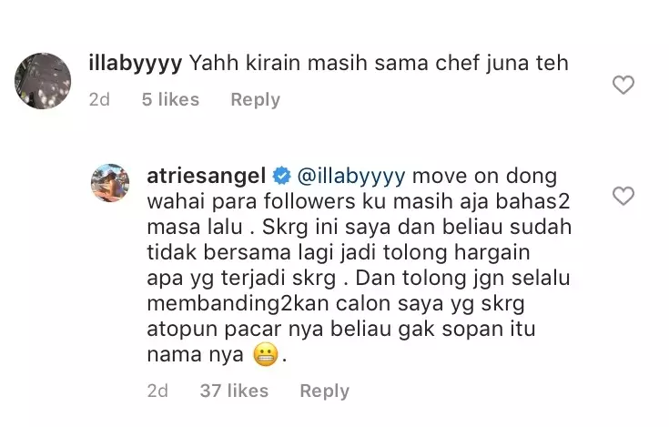 respons atries pacarnya dibandingkan © 2020 brilio.net