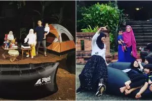 7 Potret keseruan Irfan Hakim kemah bareng keluarga di rumah