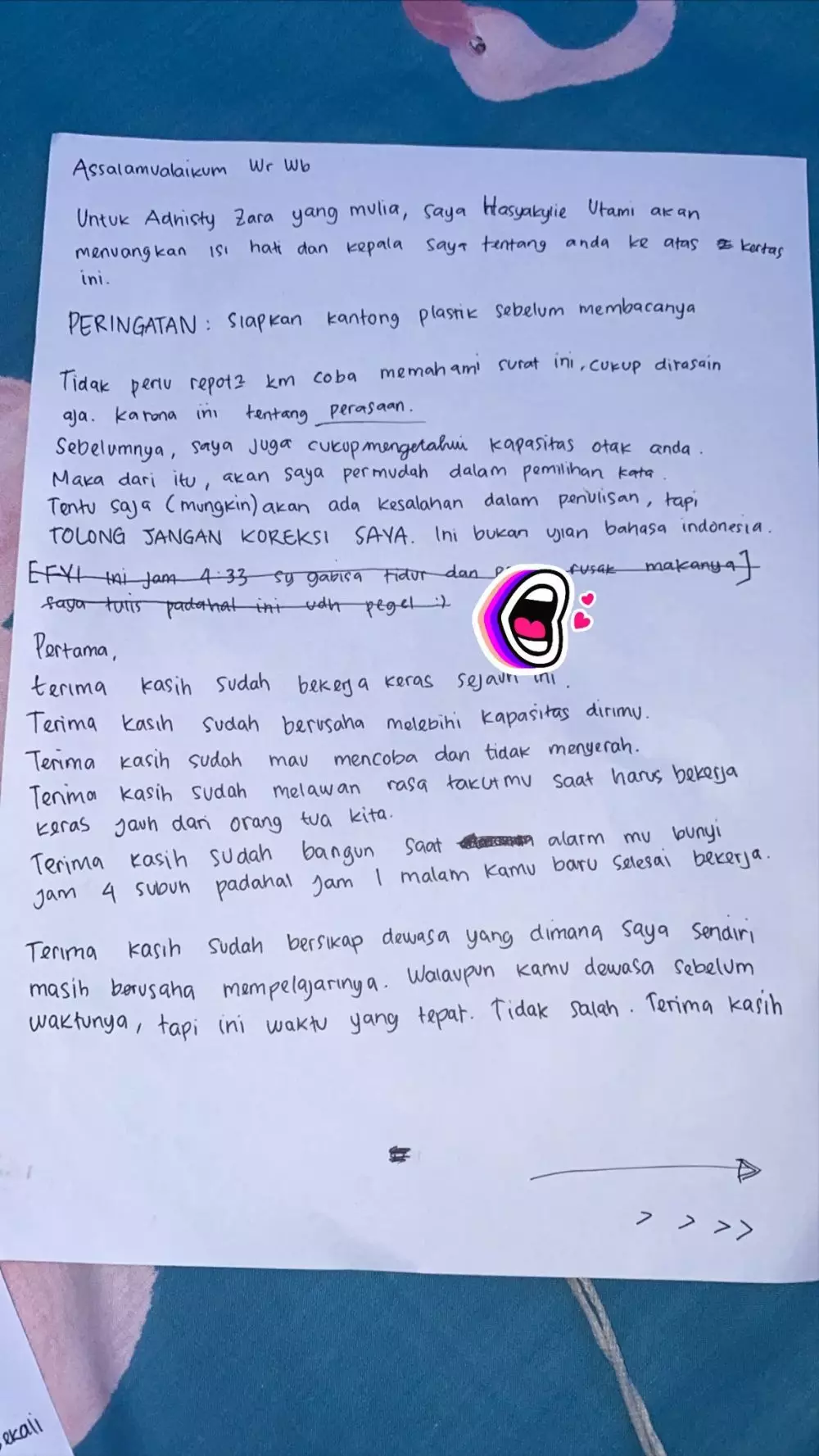 surat Adhisty Zara twitter