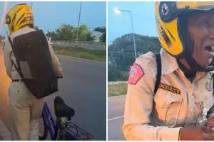 Kisah kakek mudik bersepeda berhari-hari usai di-PHK ini bikin sedih