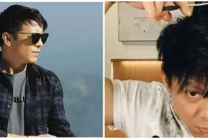 6 Momen Ariel Noah cukur rambut sendiri, hasilnya bikin takjub