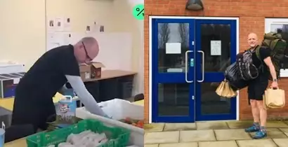 Guru jalan 5 mil bagikan makanan  Twitter