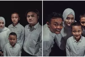 8 Gaya pemotretan keluarga Sule, simpel dengan tema monokrom