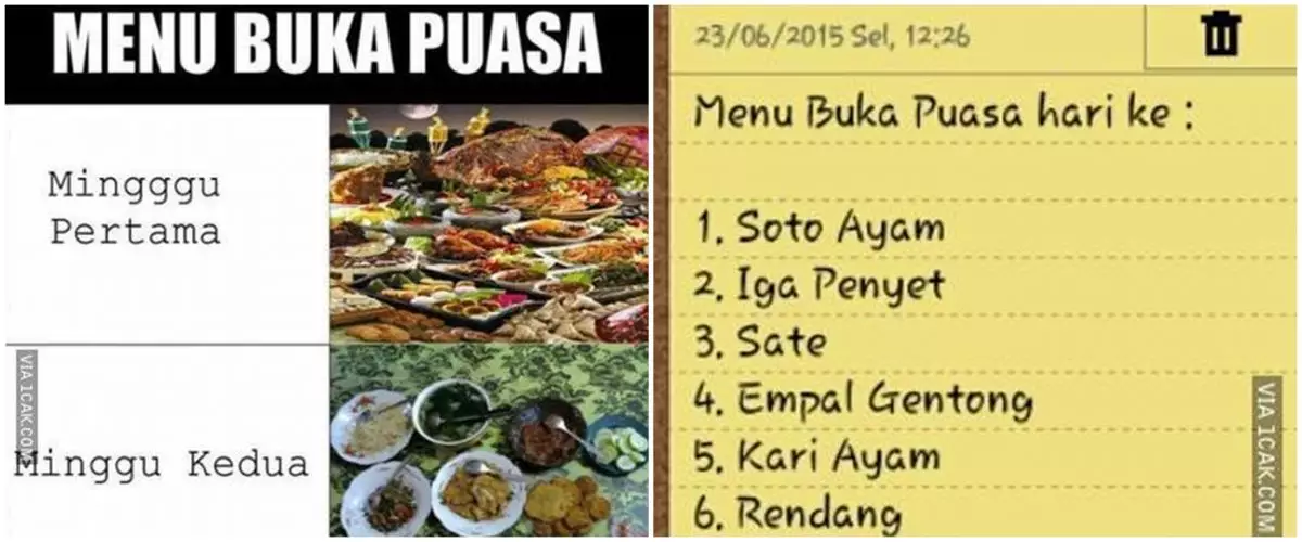 10 Meme menu buka puasa ini lucunya bikin nyengir tepuk jidat