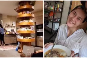 6 Potret dapur Paula Verhoeven, perabotannya bernuansa kayu