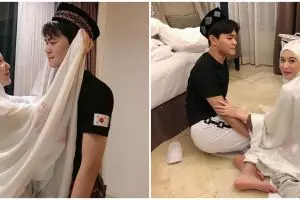 7 Potret kompak Ayana Moon dan adik yang mualaf, ibadah puasa bareng