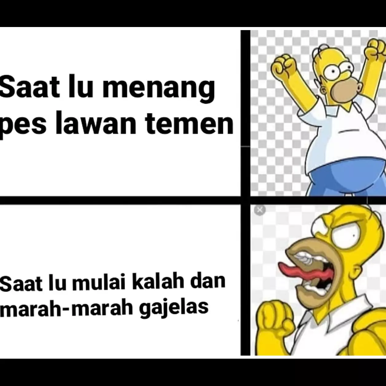 10 Meme perbedaan gaya ketika mulai kalah dalam permainan