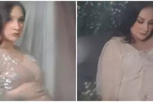 9 Potret maternity Mona Ratuliu di rumah, pakai latar sprei