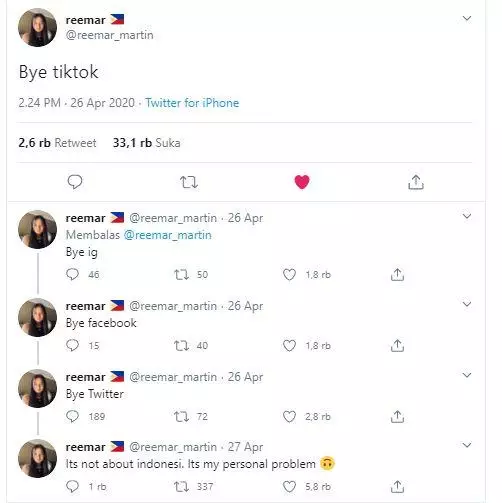 Pesona Reemar Martin instagram