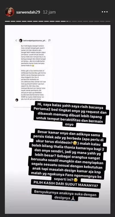 Sarwendah dibilang pilih kasih  Instagram
