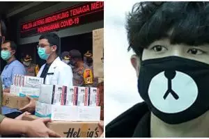 Gibran Rakabuming pakai masker Chanyeol EXO, ini reaksi Kaesang