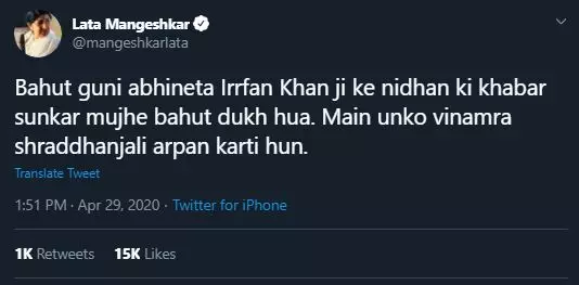 12 ucapan duka para seleb Bollywood Twitter