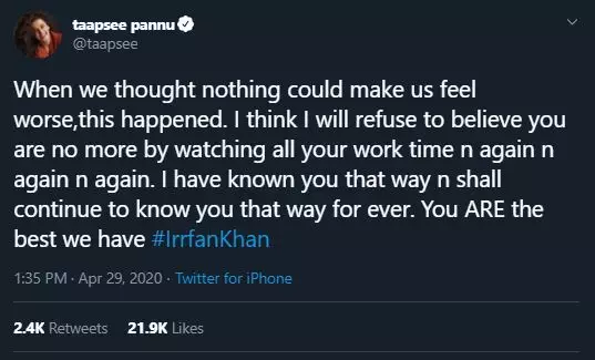 12 ucapan duka para seleb Bollywood Twitter