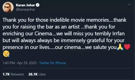 12 ucapan duka para seleb Bollywood Twitter