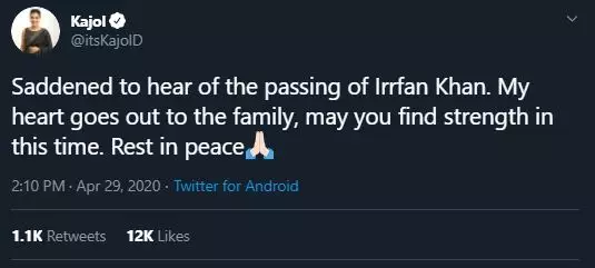 12 ucapan duka para seleb Bollywood Twitter