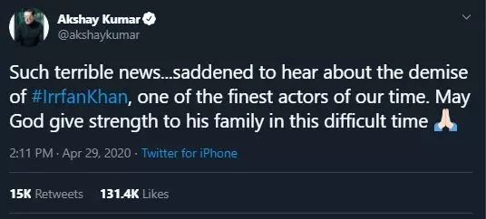 12 ucapan duka para seleb Bollywood Twitter