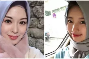 8 Potret seleb cantik Korea pakai hijab, bikin adem