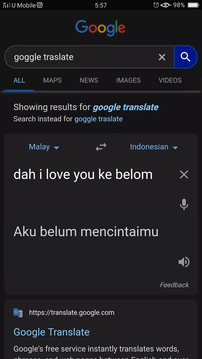 Terjemahan Malaysia Indonesia twitter