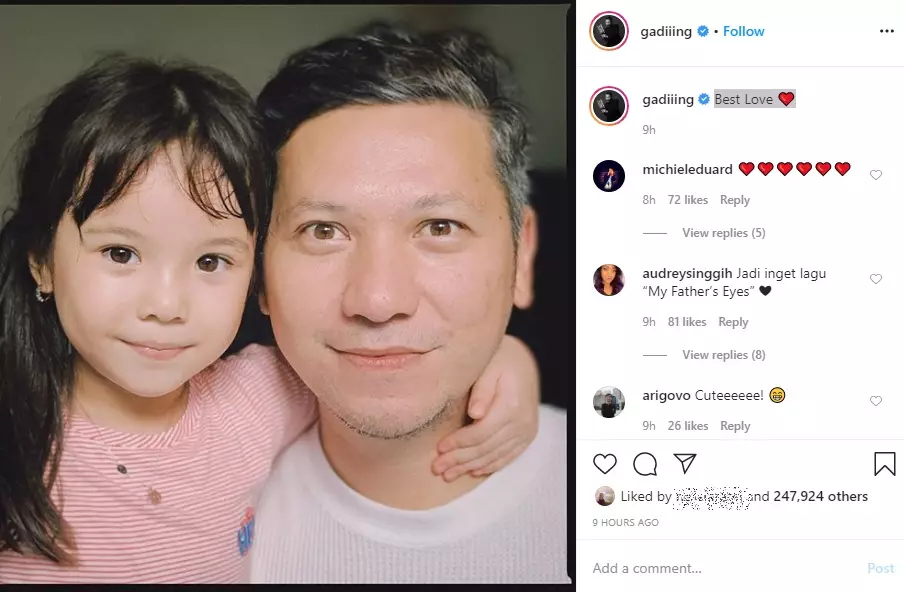 Unggah foto closeup berdua, mata Gading Marten & Gempi disorot Instagram/@gadiiing Unggah foto closeup berdua, mata Gading Marten & Gempi disorot Instagram/@gadiiing