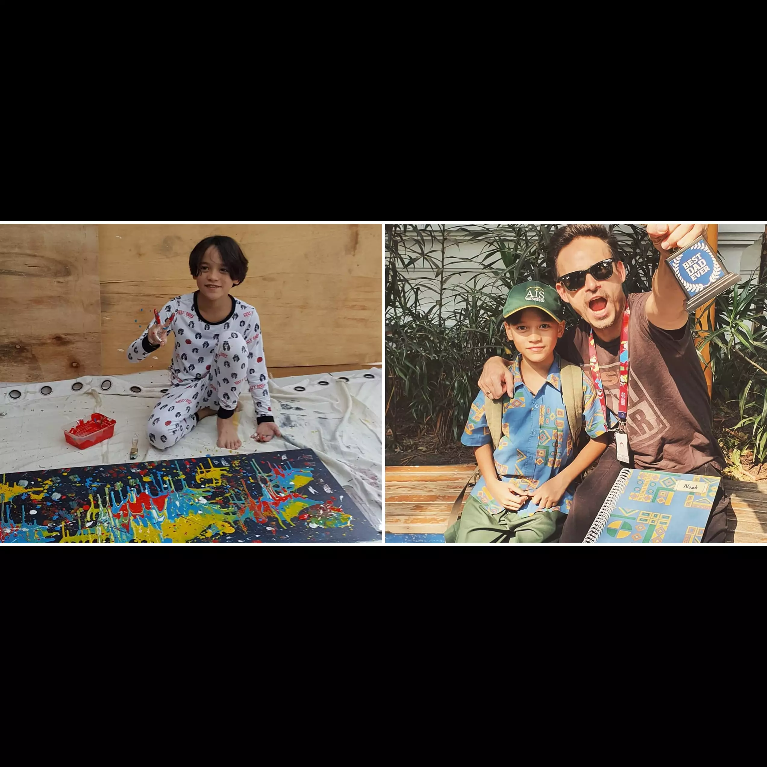 6 Potret Noah Sinclair melukis, ikuti jejak sang ayah dan nenek