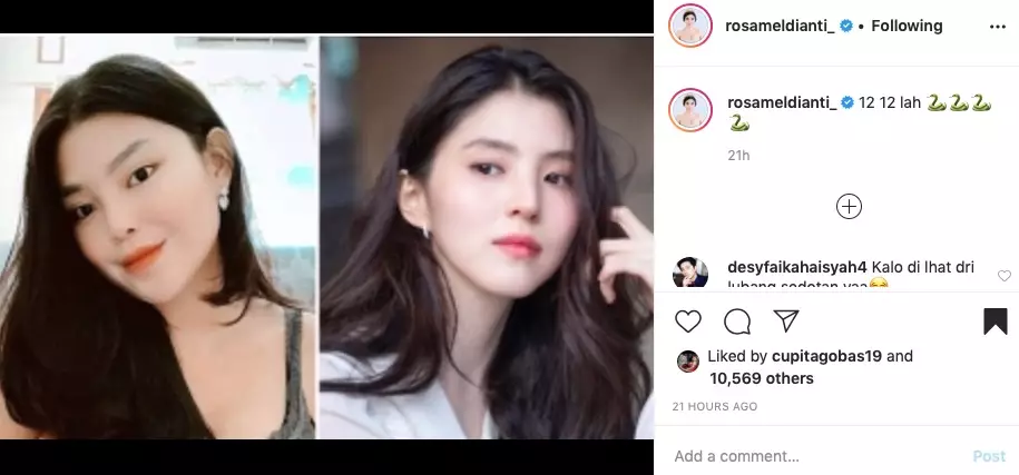 Rosa Meldianti ngaku Han So-hee © 2020 brilio.net