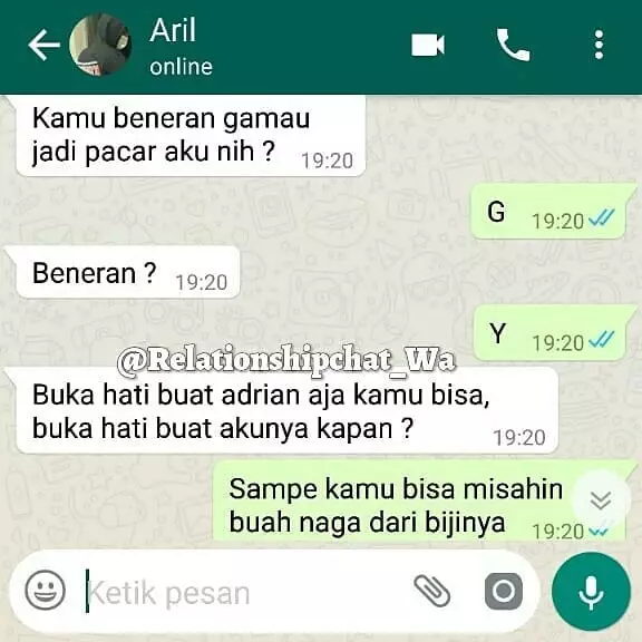 chat lucu siap-siap ditolak gebetan © 2020 instagram.com
