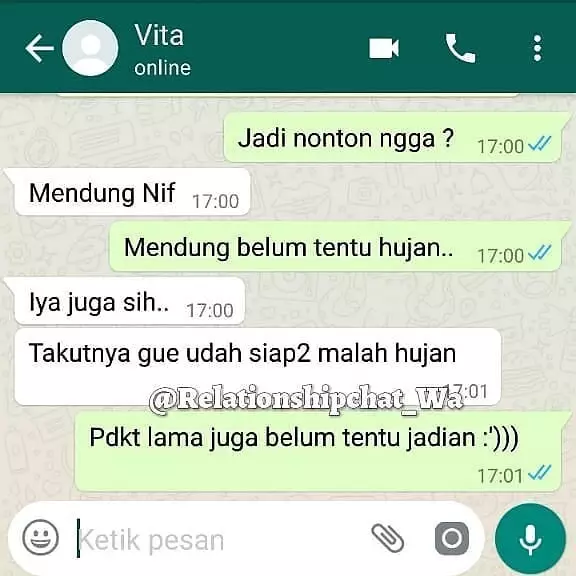 chat lucu siap-siap ditolak gebetan © 2020 instagram.com